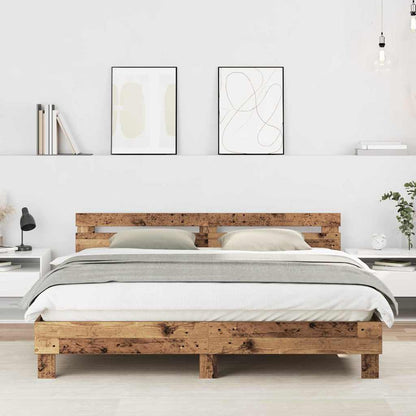 vidaXL Bed Frame Old Wood 203 x 185 x 70 cm Engineered Wood