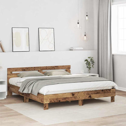 vidaXL Bed Frame Old Wood 203 x 185 x 70 cm Engineered Wood