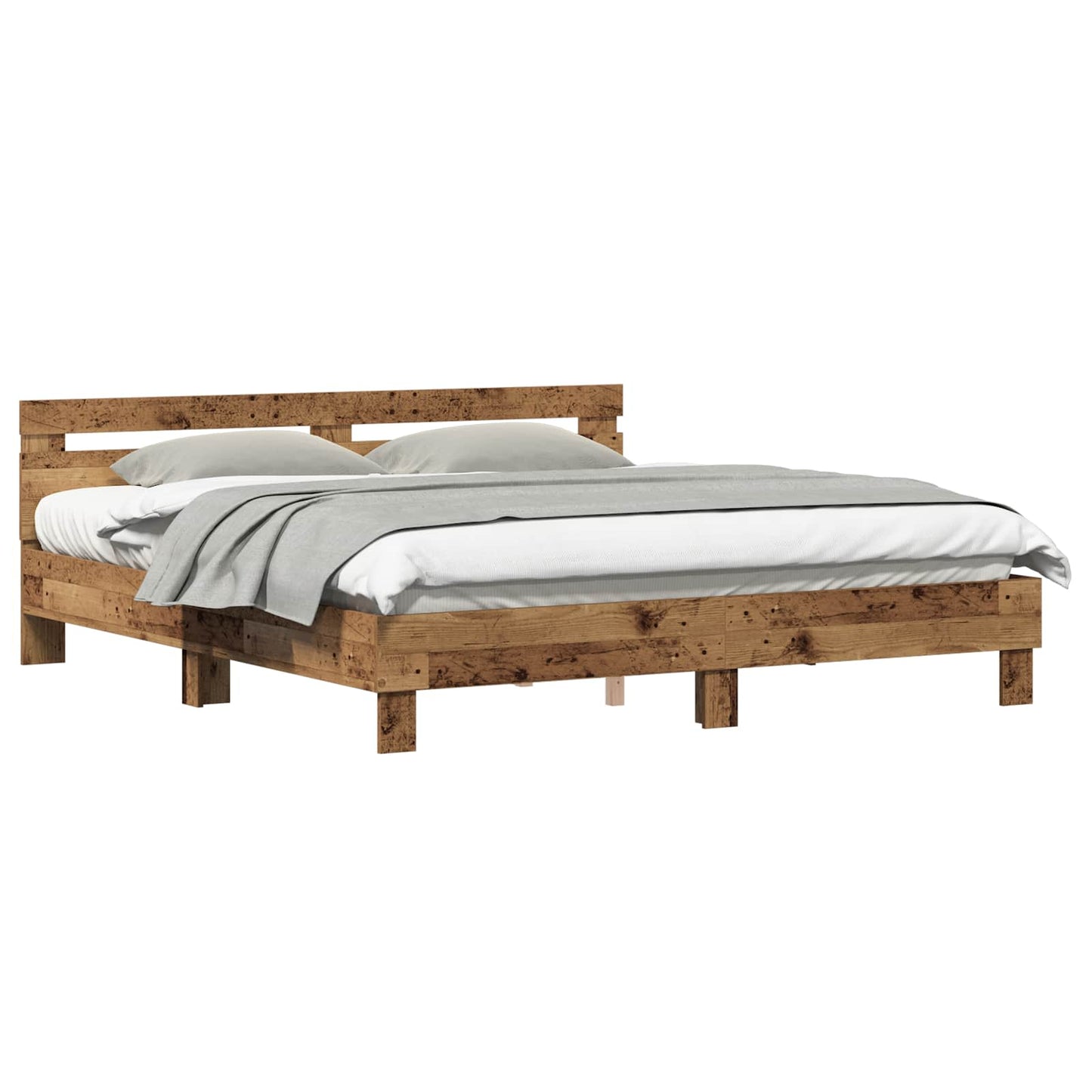 vidaXL Bed Frame Old Wood 203 x 185 x 70 cm Engineered Wood