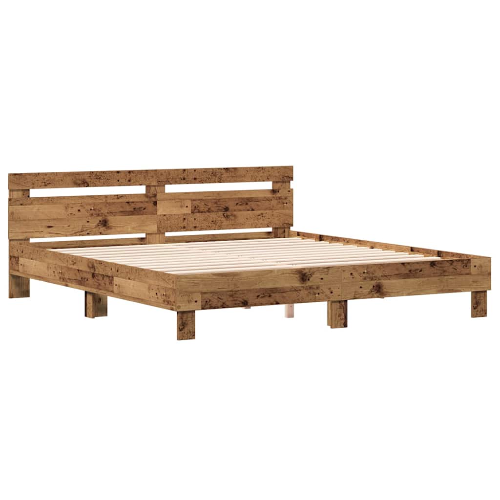 vidaXL Bed Frame Old Wood 203 x 185 x 70 cm Engineered Wood