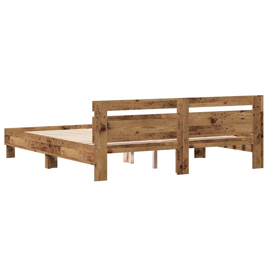 vidaXL Bed Frame Old Wood 203 x 185 x 70 cm Engineered Wood