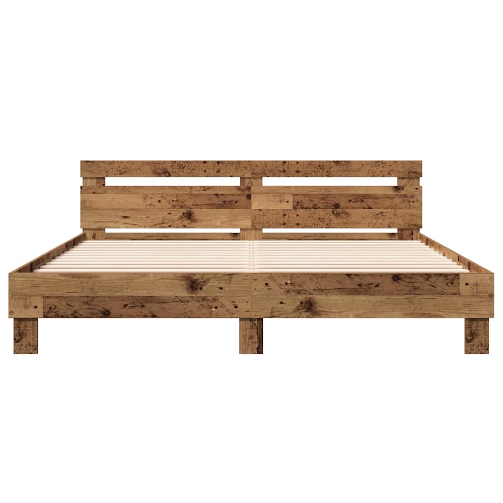 vidaXL Bed Frame Old Wood 203 x 185 x 70 cm Engineered Wood