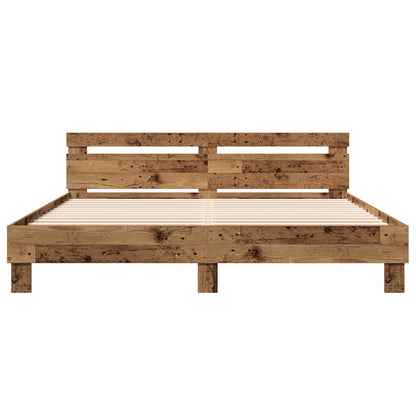 vidaXL Bed Frame Old Wood 203 x 185 x 70 cm Engineered Wood