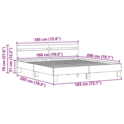vidaXL Bed Frame Old Wood 203 x 185 x 70 cm Engineered Wood