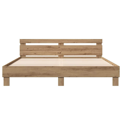 vidaXL Bed Frame Artisan Oak 203 x 185 x 70 cm Engineered Wood