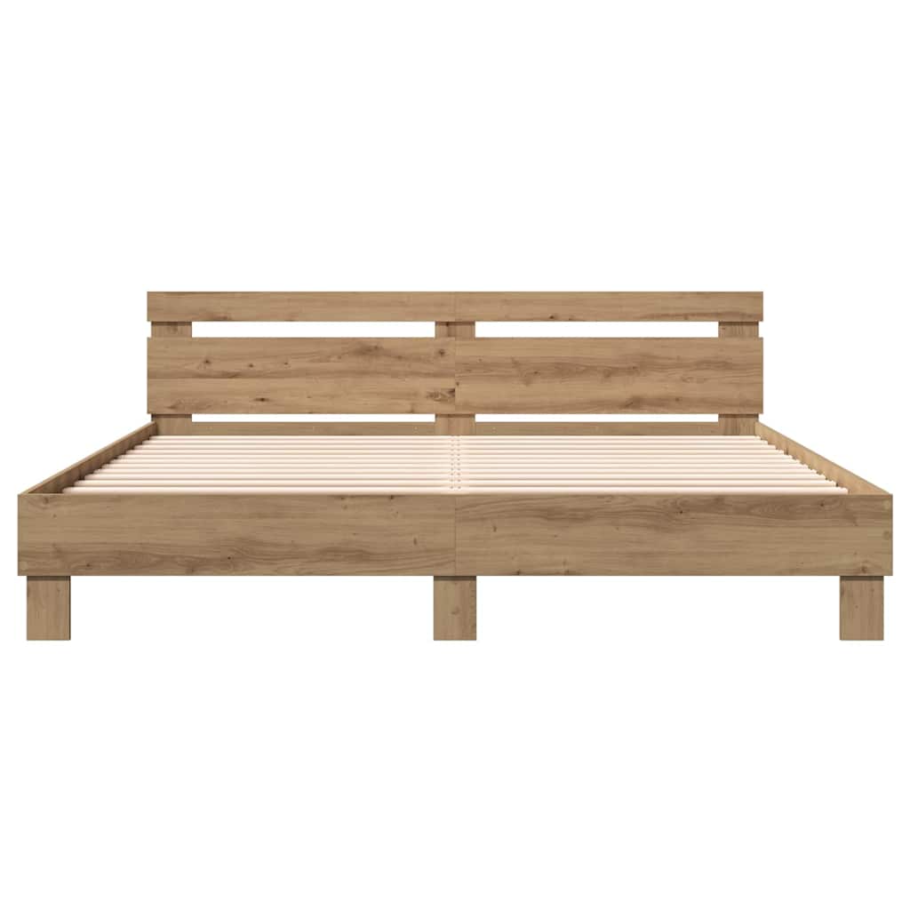 vidaXL Bed Frame Artisan Oak 203 x 185 x 70 cm Engineered Wood