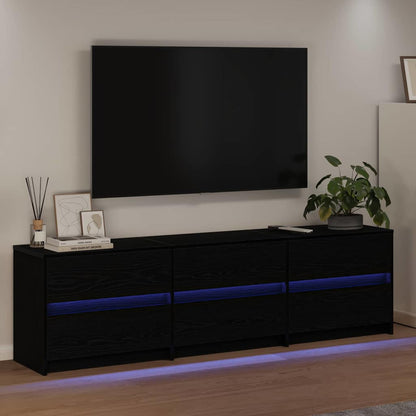 vidaXL TV Units 180 x 34 x 50 cm Black Oak Engineered Wood