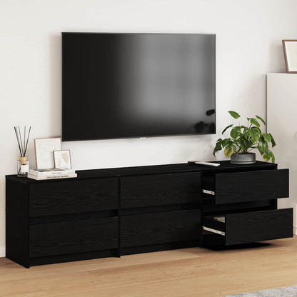 vidaXL TV Units 180 x 34 x 50 cm Black Oak Engineered Wood