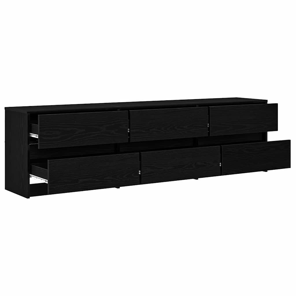 vidaXL TV Units 180 x 34 x 50 cm Black Oak Engineered Wood