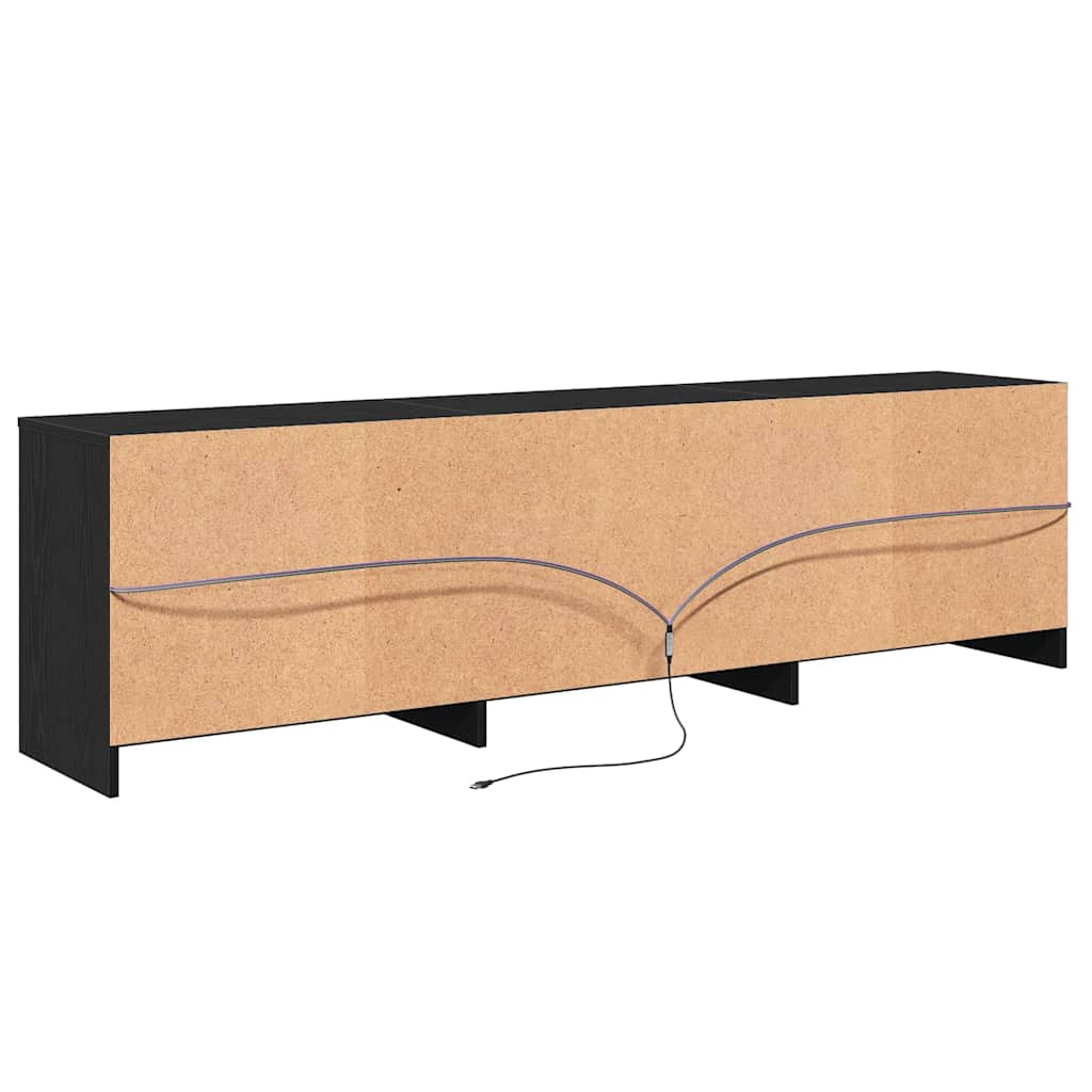 vidaXL TV Units 180 x 34 x 50 cm Black Oak Engineered Wood