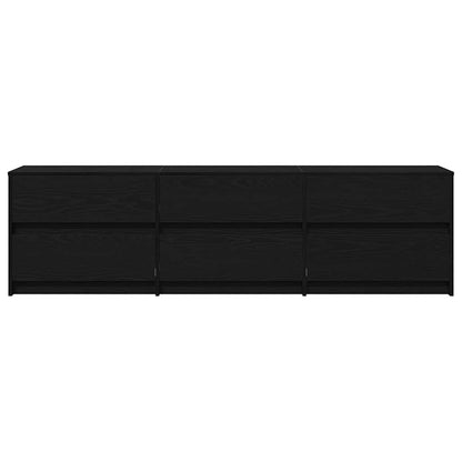 vidaXL TV Units 180 x 34 x 50 cm Black Oak Engineered Wood
