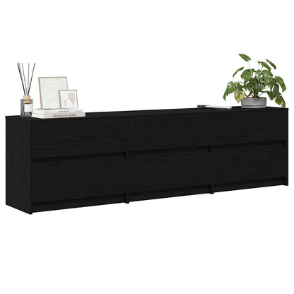 vidaXL TV Units 180 x 34 x 50 cm Black Oak Engineered Wood