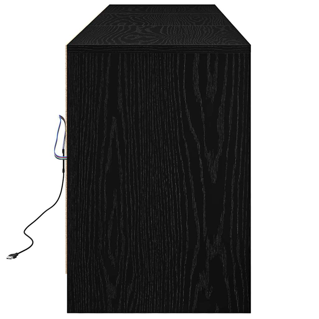 vidaXL TV Units 180 x 34 x 50 cm Black Oak Engineered Wood
