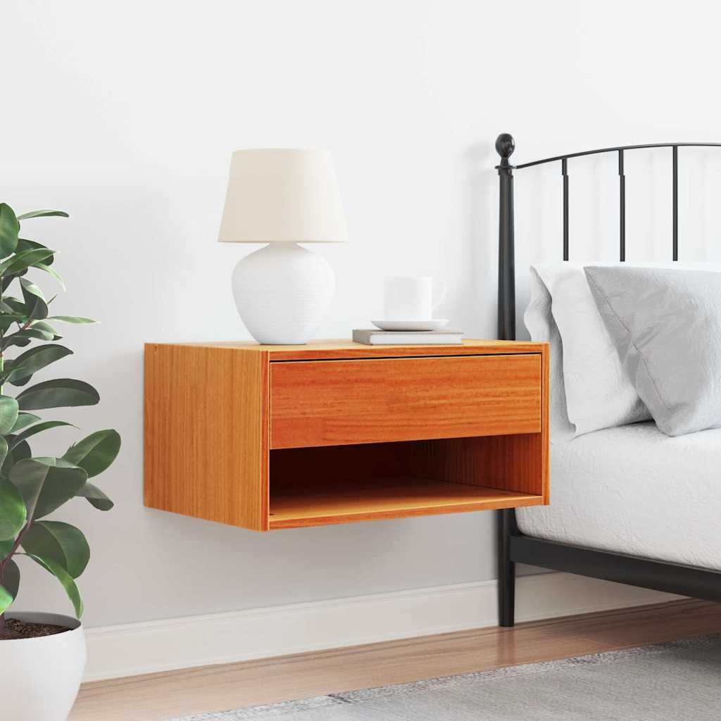 vidaXL Bedside Table Wax Brown 50 x 32.5 x 24 cm Solid pine wood