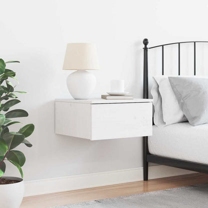 vidaXL Bedside Table White 37 x 35 x 18.5 cm Solid pine wood