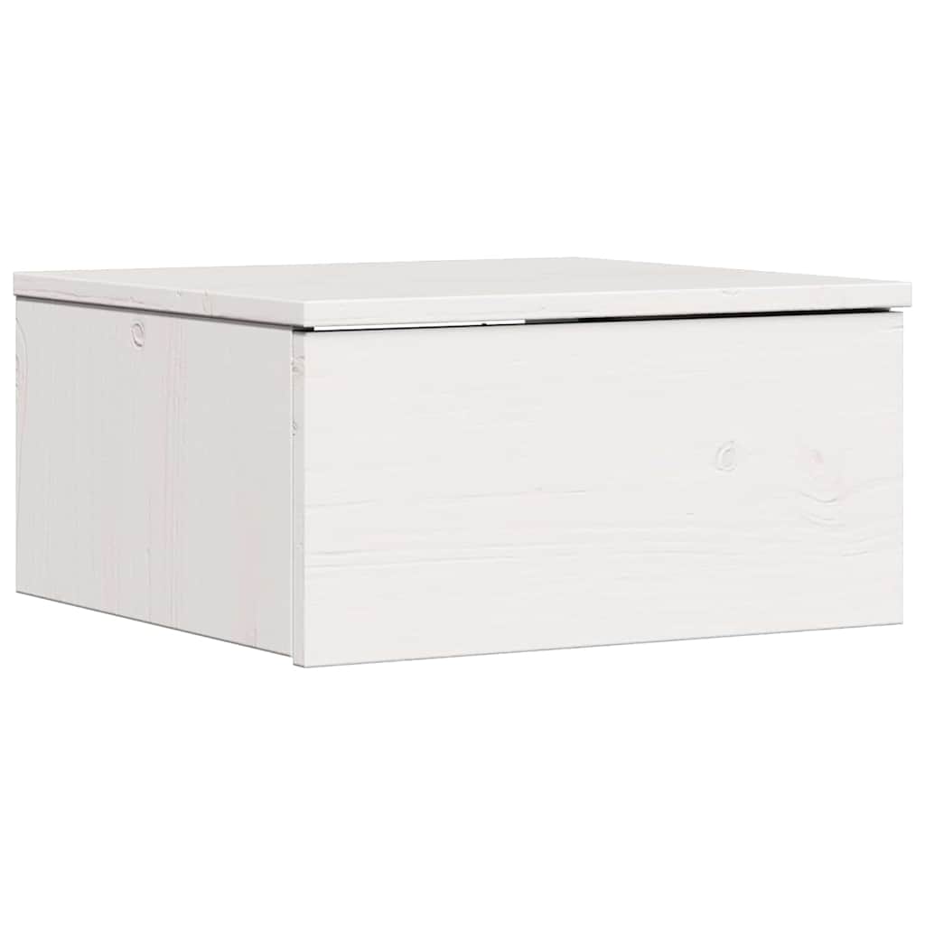 vidaXL Bedside Table White 37 x 35 x 18.5 cm Solid pine wood
