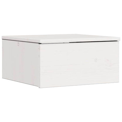 vidaXL Bedside Table White 37 x 35 x 18.5 cm Solid pine wood
