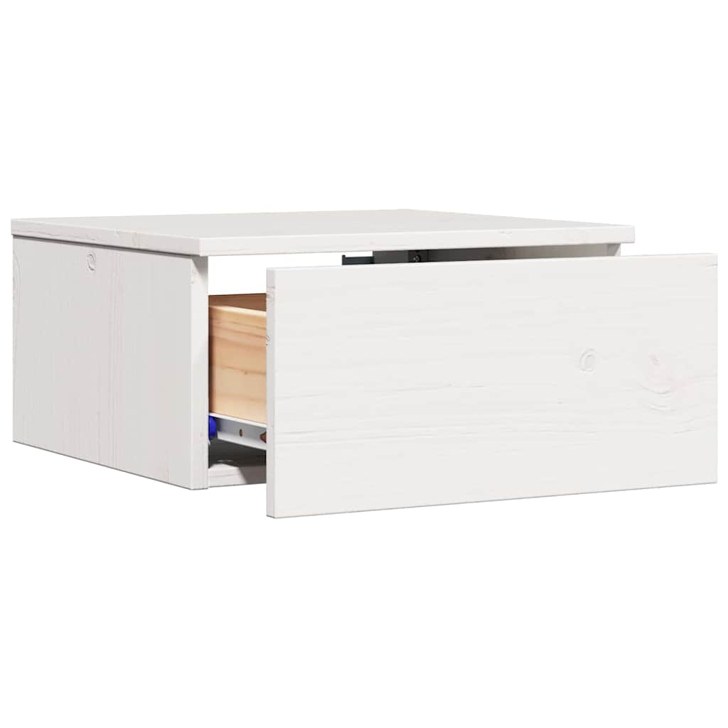 vidaXL Bedside Table White 37 x 35 x 18.5 cm Solid pine wood