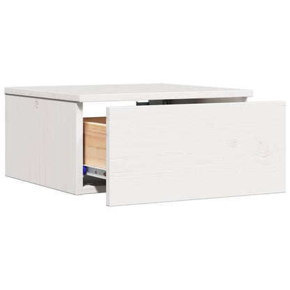 vidaXL Bedside Table White 37 x 35 x 18.5 cm Solid pine wood