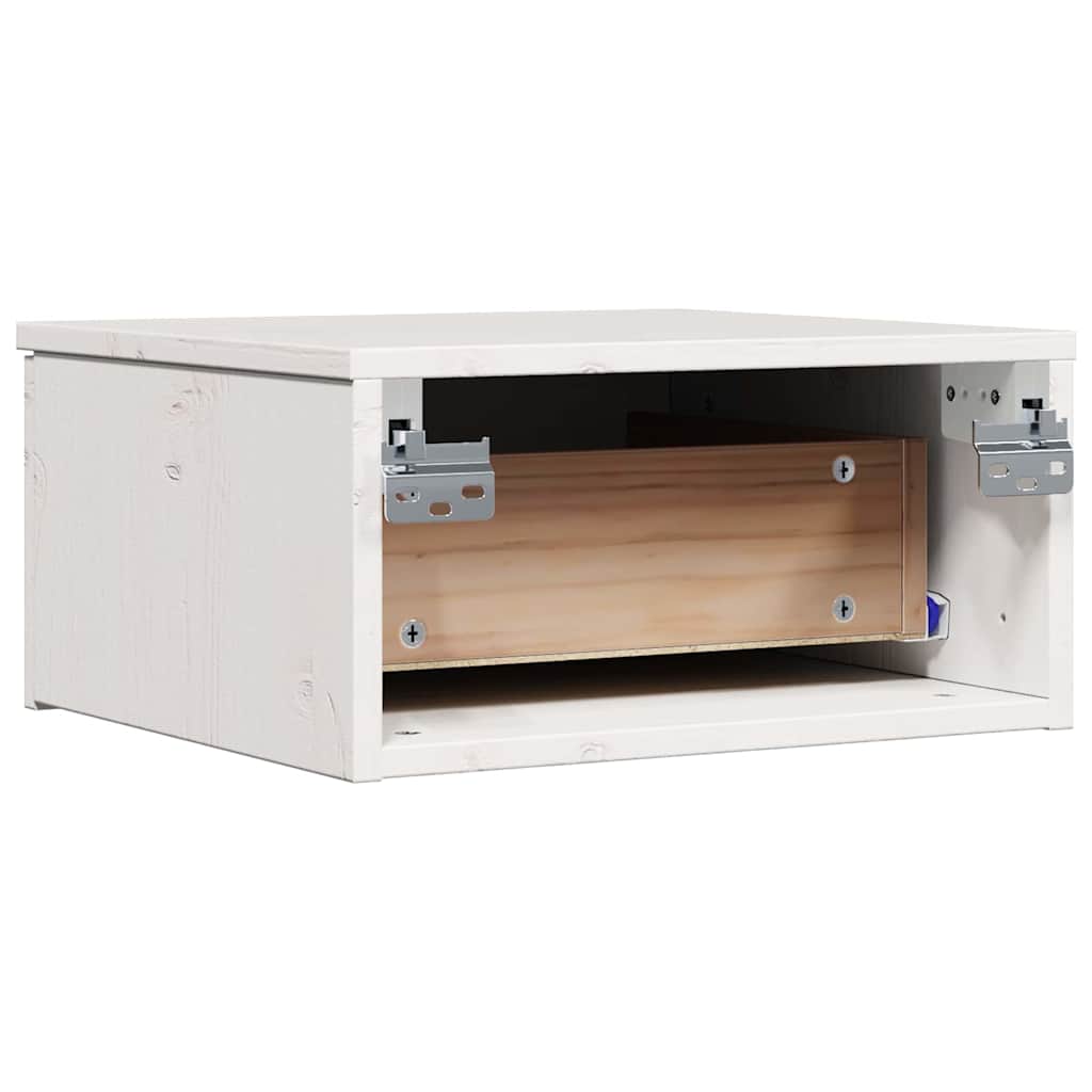vidaXL Bedside Table White 37 x 35 x 18.5 cm Solid pine wood