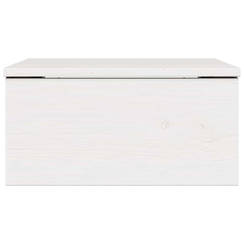 vidaXL Bedside Table White 37 x 35 x 18.5 cm Solid pine wood