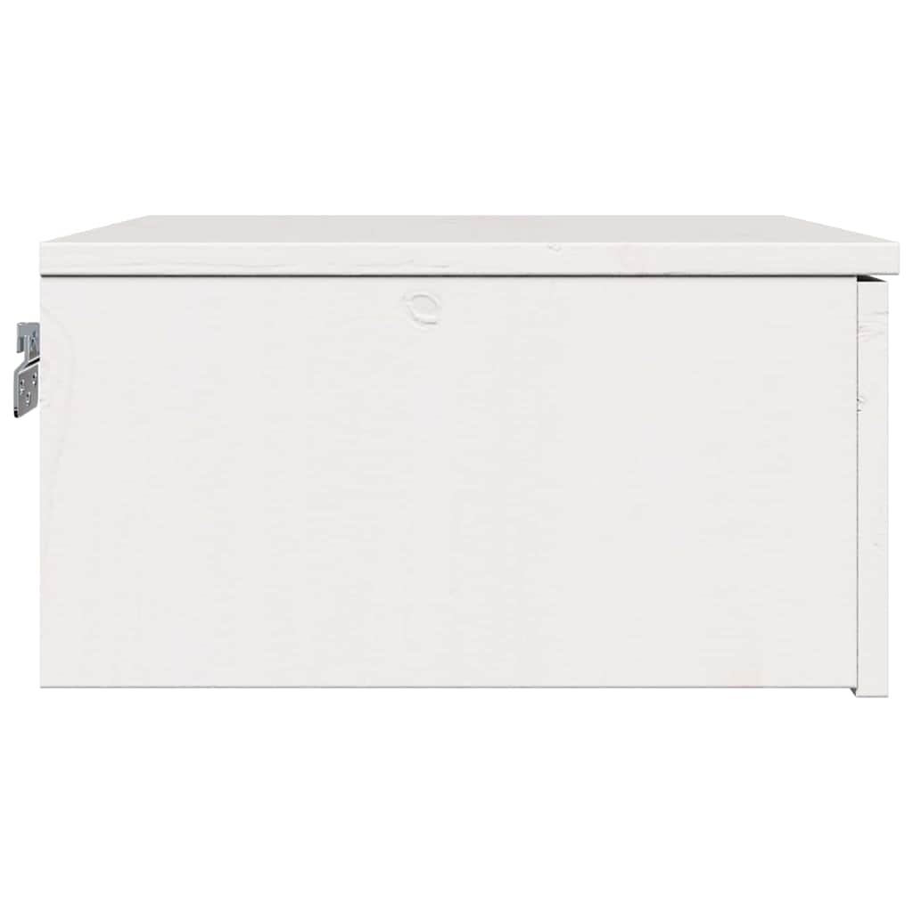 vidaXL Bedside Table White 37 x 35 x 18.5 cm Solid pine wood