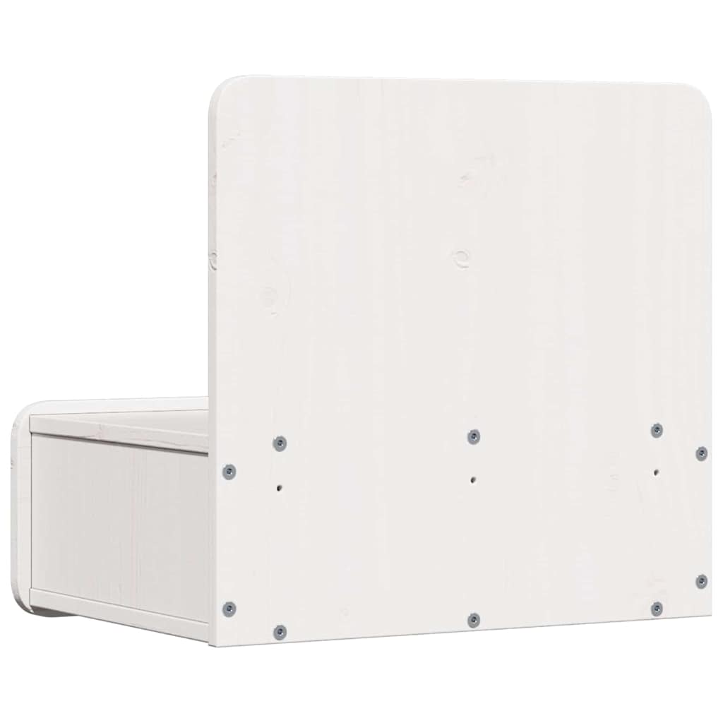 vidaXL Bedside Table White 44 x 32.5 x 40 cm Solid pine wood