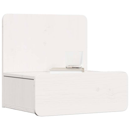 vidaXL Bedside Table White 44 x 32.5 x 40 cm Solid pine wood