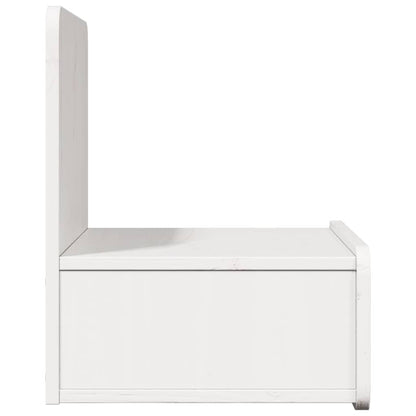 vidaXL Bedside Table White 44 x 32.5 x 40 cm Solid pine wood