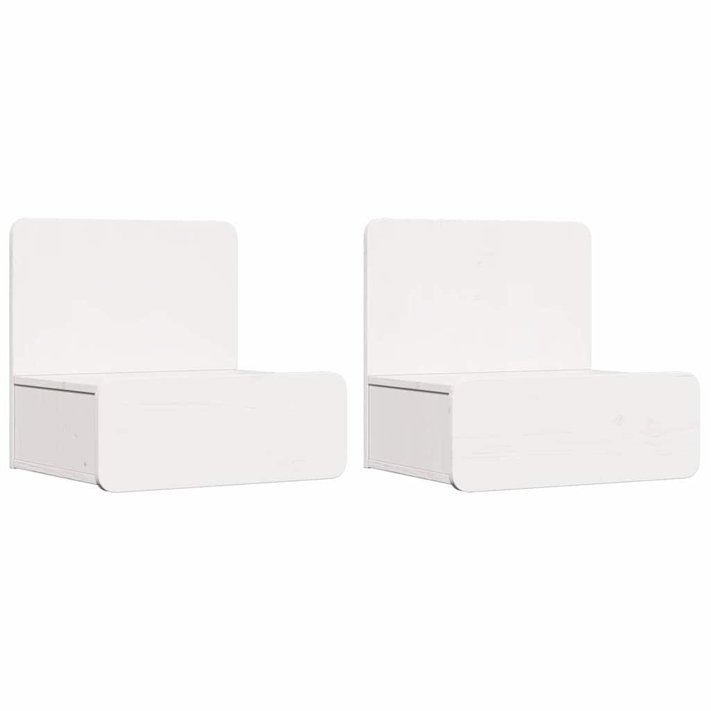 vidaXL Bedside Table 2 pcs White 44 x 32.5 x 40 cm Solid pine wood