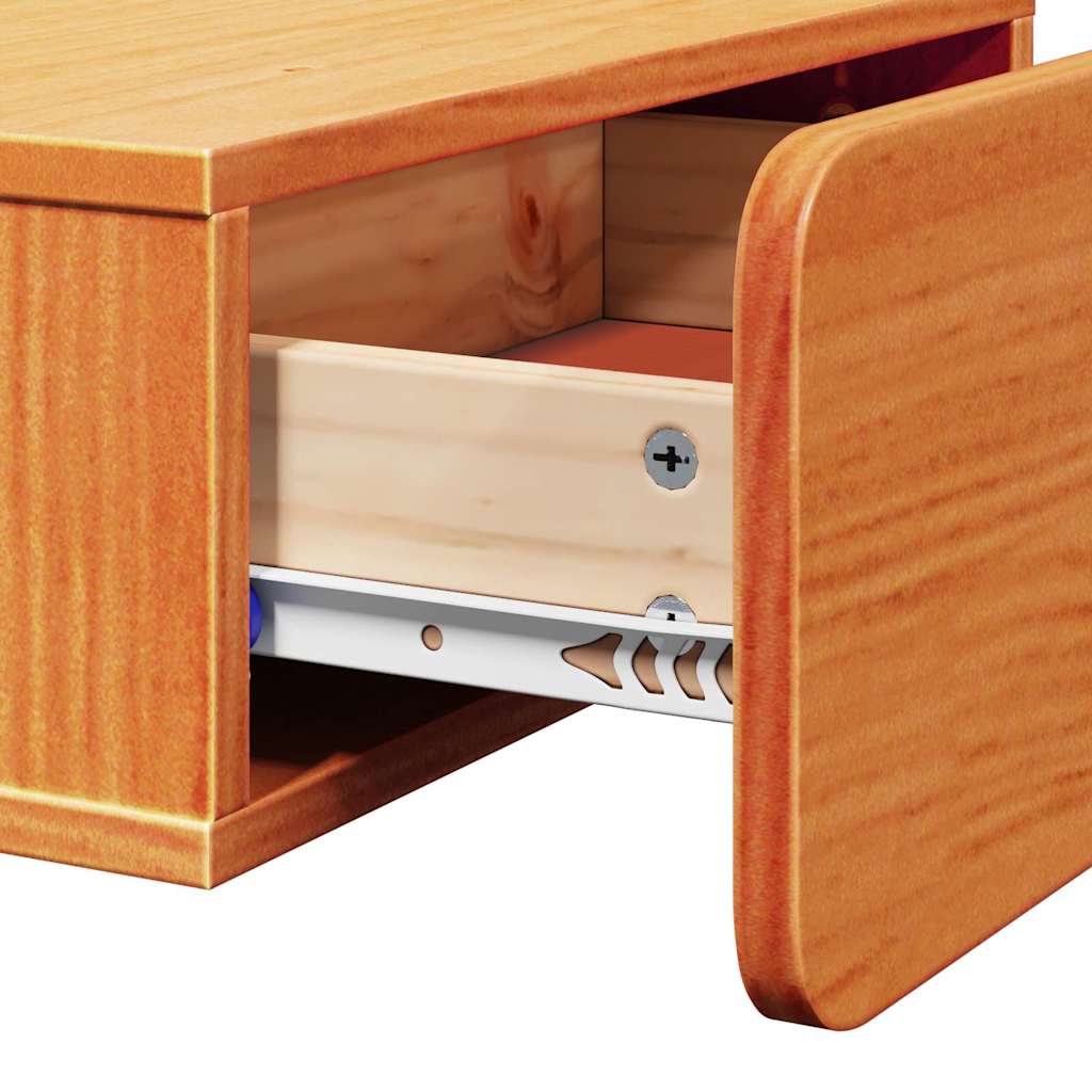 vidaXL Bedside Table Wax Brown 44 x 32.5 x 40 cm Solid pine wood