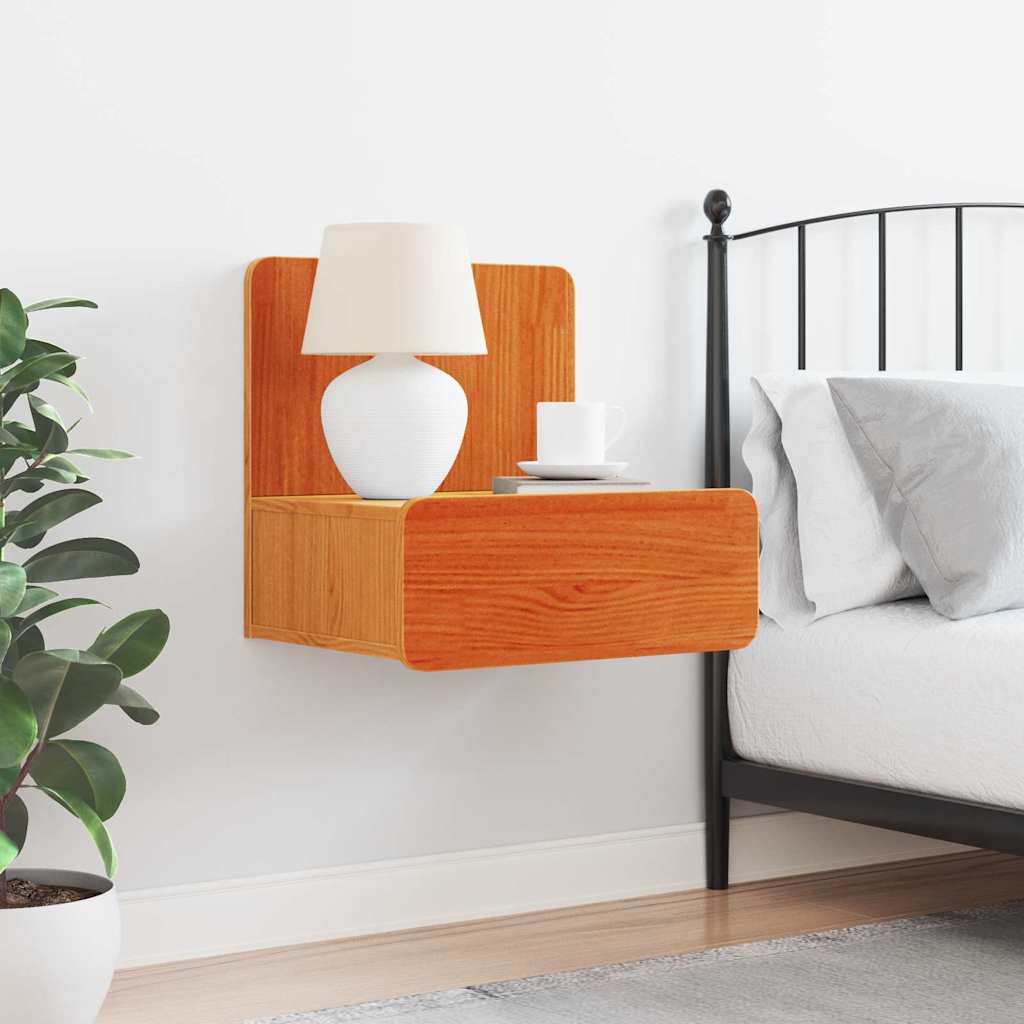 vidaXL Bedside Table Wax Brown 44 x 32.5 x 40 cm Solid pine wood