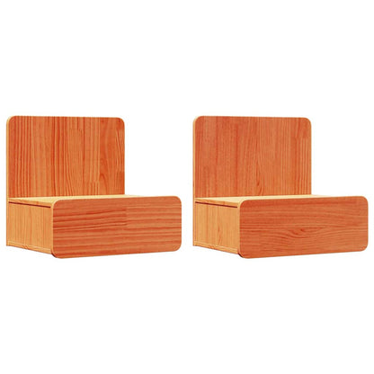 vidaXL Bedside Table 2 pcs Wax Brown 44 x 32.5 x 40 cm Solid pine wood