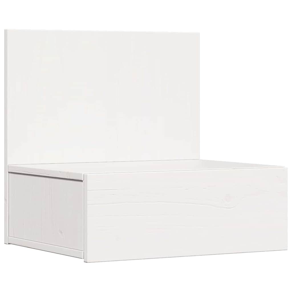 vidaXL Bedside Table White 42 x 32.5 x 40 cm Solid pine wood