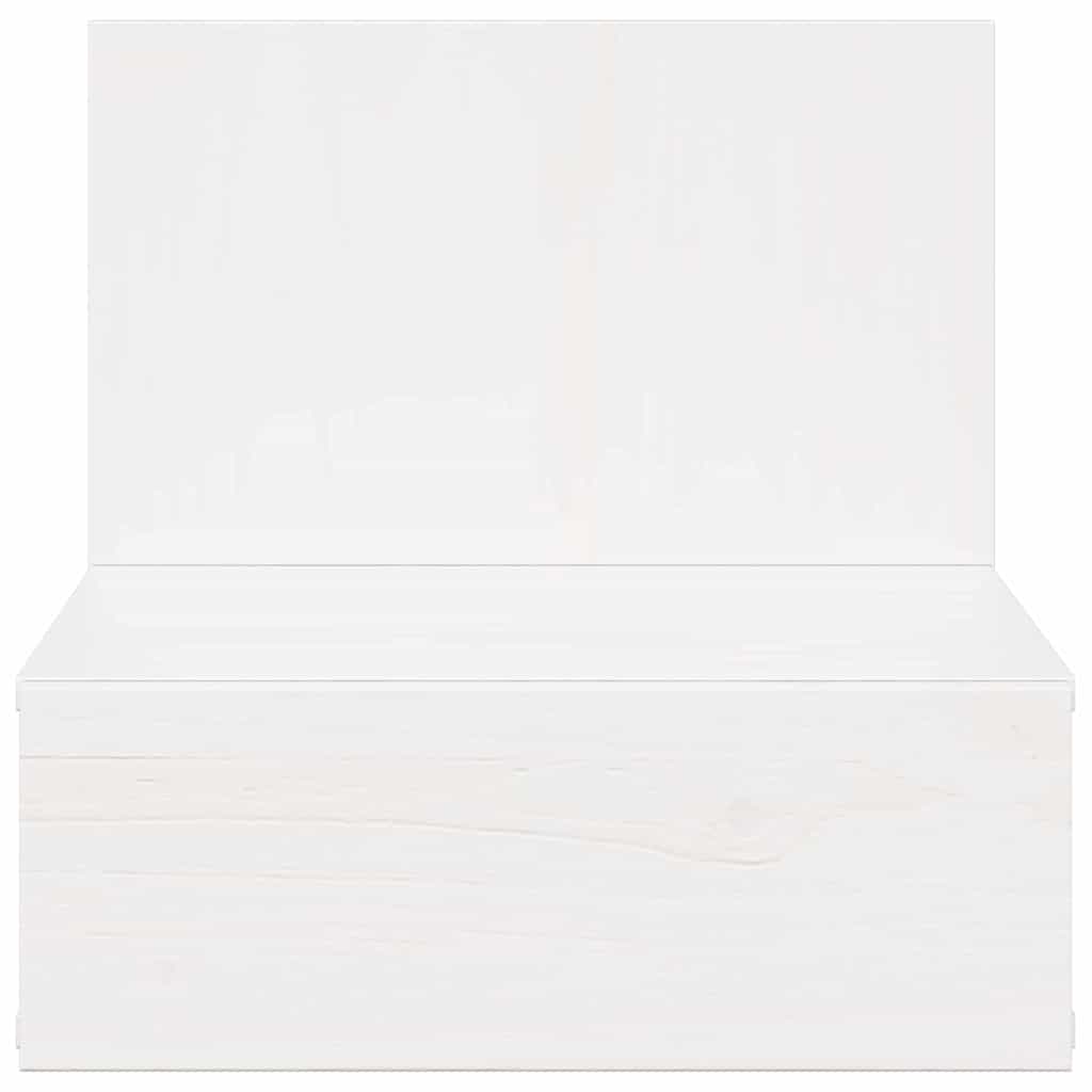 vidaXL Bedside Table White 42 x 32.5 x 40 cm Solid pine wood