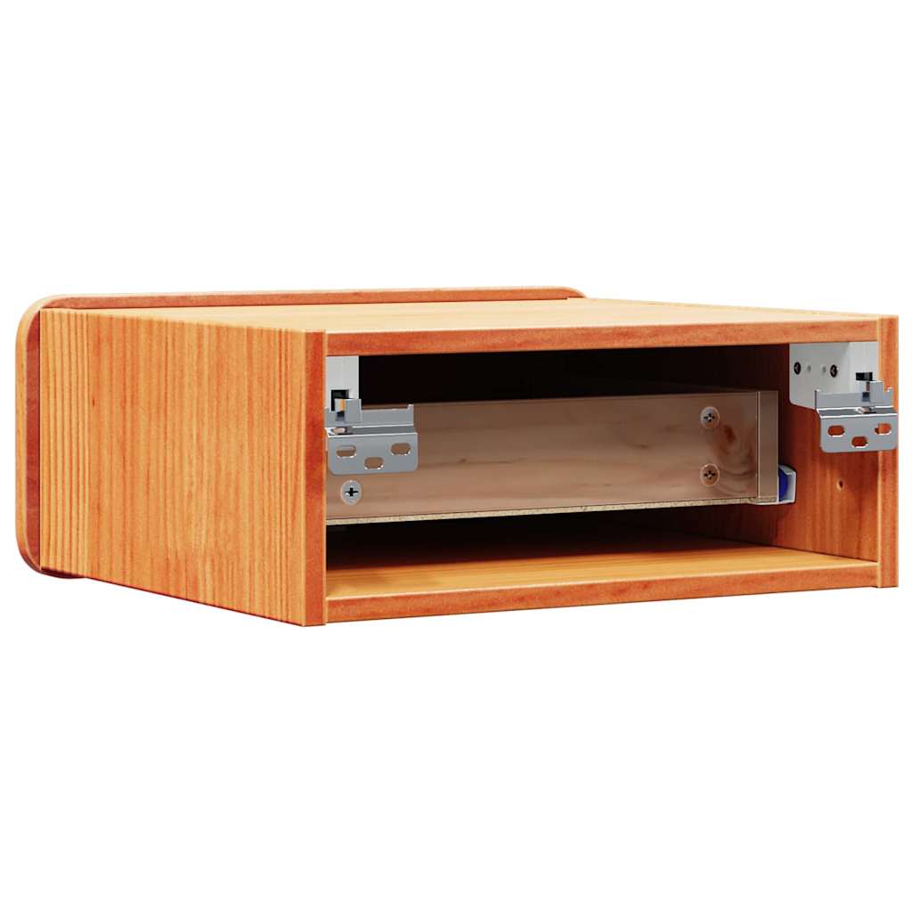 vidaXL Bedside Table Wax Brown 39 x 34 x 16.5 cm Solid pine wood
