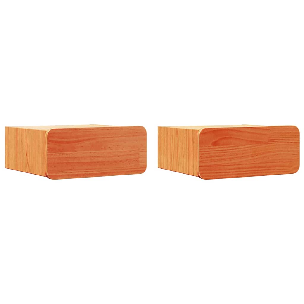 vidaXL Bedside Table 2 pcs Wax Brown 39 x 34 x 16.5 cm Solid pine wood