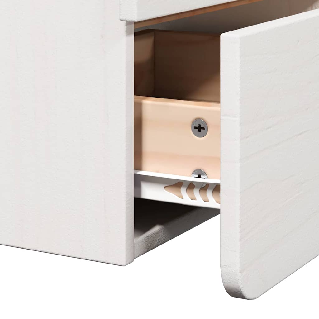 vidaXL Bedside Table with Drawer White 39 x 34 x 33 cm Solid pinewood