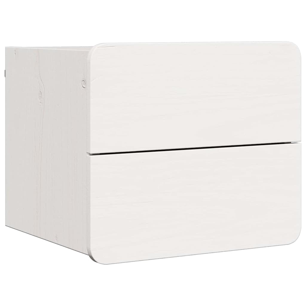 vidaXL Bedside Table with Drawer White 39 x 34 x 33 cm Solid pinewood