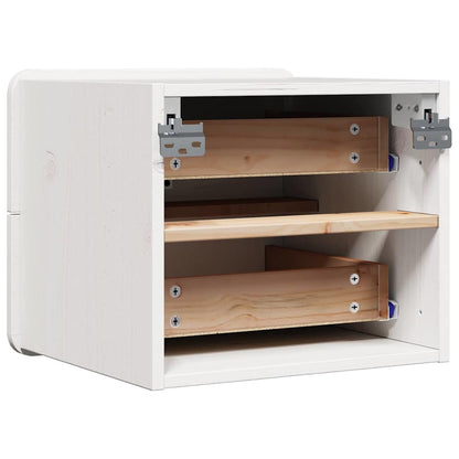 vidaXL Bedside Table with Drawer White 39 x 34 x 33 cm Solid pinewood