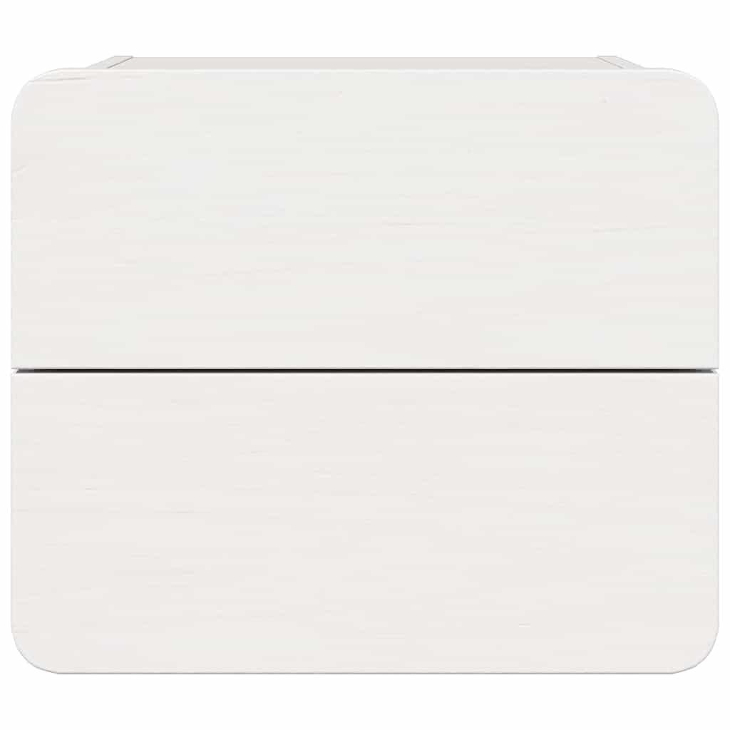 vidaXL Bedside Table with Drawer White 39 x 34 x 33 cm Solid pinewood