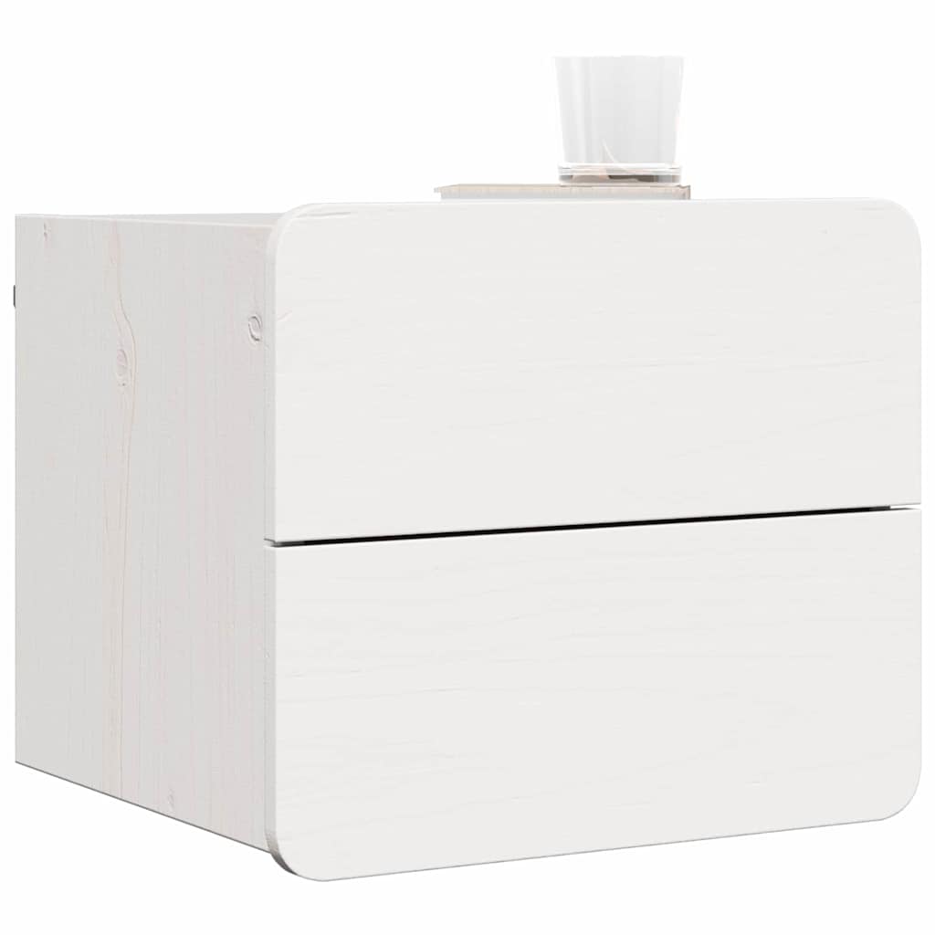 vidaXL Bedside Table with Drawer White 39 x 34 x 33 cm Solid pinewood
