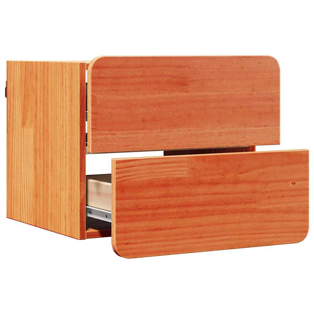 vidaXL Bedside Table 2 pcs Brown 39 x 34 x 33 cm Solid pinewood