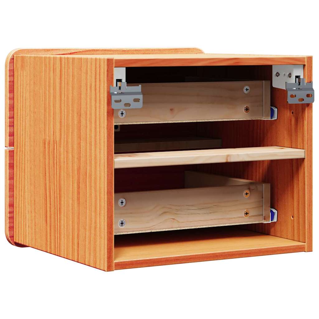 vidaXL Bedside Table 2 pcs Brown 39 x 34 x 33 cm Solid pinewood