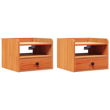 vidaXL Bedside Table 2 pcs Wax Brown 38 x 36 x 29.5 cm Solid pine wood