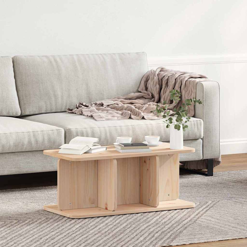 vidaXL Coffee Table Natural 80 x 39.5 x 33.5 cm Solid pine wood