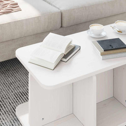 vidaXL Coffee Table White 80 x 39.5 x 33.5 cm Solid pine wood