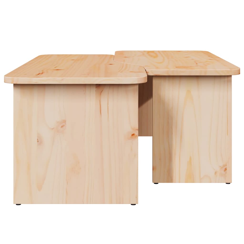vidaXL Coffee Table 2 pcs Natural Solid pine wood