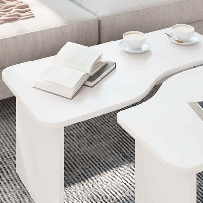 vidaXL Coffee Table 2 pcs White Solid pine wood