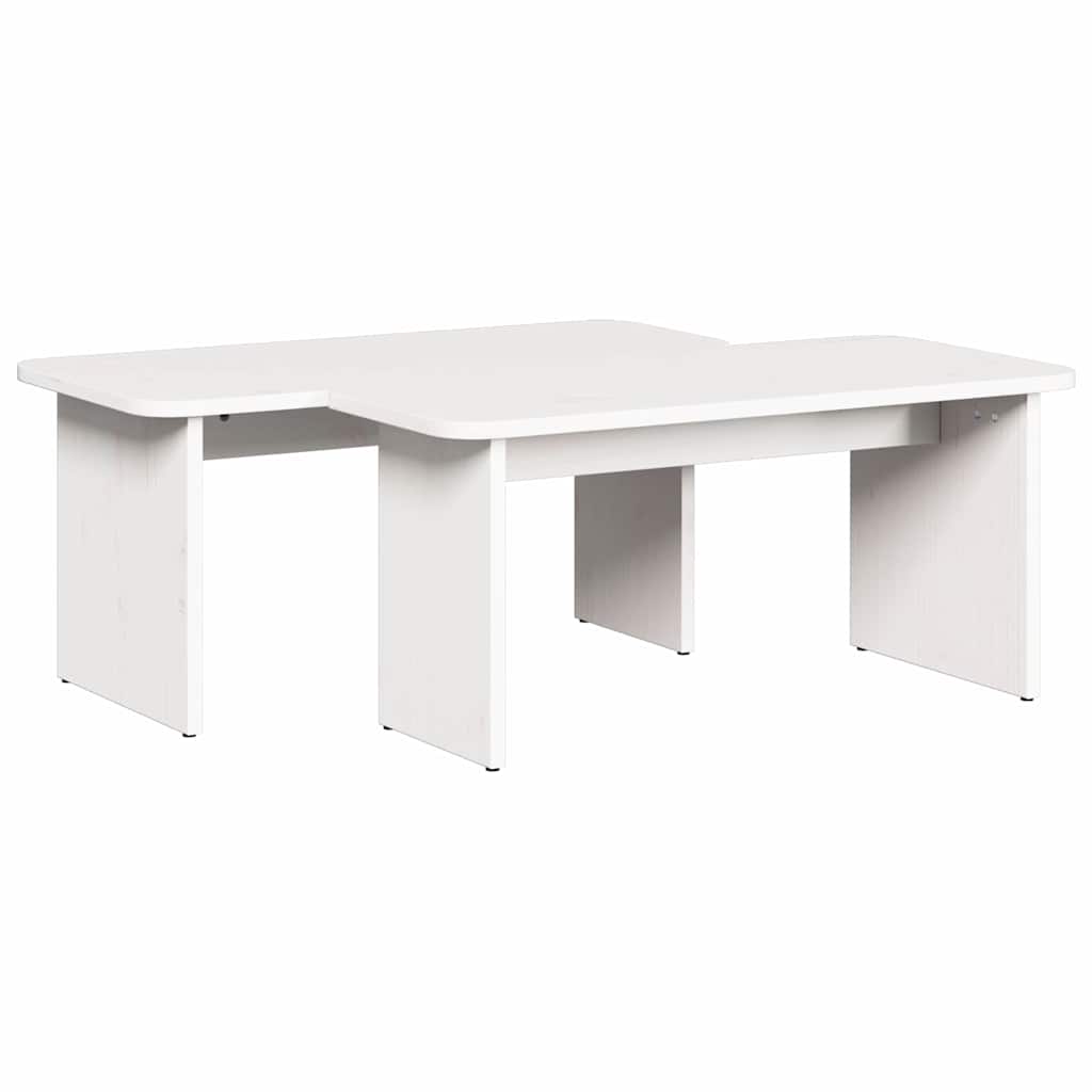 vidaXL Coffee Table 2 pcs White Solid pine wood